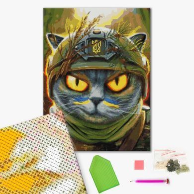 Алмазная мозаика Котик разведчик &copy;Марианна Пащук, 40x50 см, Brushme