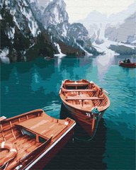 Картина за номерами Човни на високогірному озері, 40х50 см, Brushme