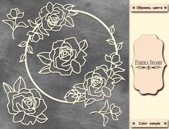 Набір мегачіпборд Кругла рамка з трояндами №006, 30х30 см, Fabrika Decoru