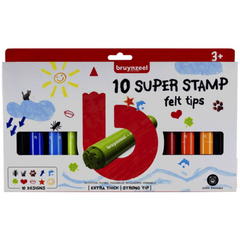 Набір дитячих фломастерів-штампів Super Stamp, 10 кольорів, Bruynzeel