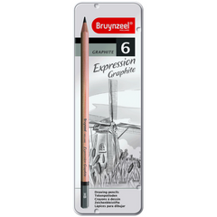Набор графитных карандашей EXPRESSION 6 штук, Bruynzeel