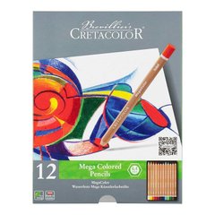 Набір кольорових олівців, MEGACOLOR, 12 штук, металева коробка, Cretacolor