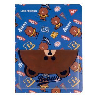 Папка с 20 файлами Line Friend Brown, А4, 1,6х23,5х31 см, пластиковая, с карманом, Yes