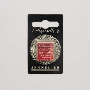 Акварельная краска Sennelier, полукювета, S3, Малиновый лак, Crimson Lake