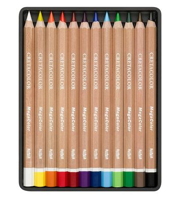 Набор цветных карандашей, MEGACOLOR, 12 штук, металлическая коробка, Cretacolor