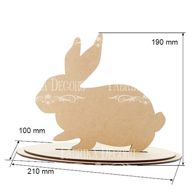 Заготовка для декорування Зайчик №249, 10х19х21 см, МДФ, Fabrika Decoru