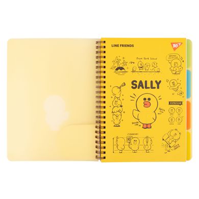 Тетрадь для записей Line Friends Sally, A5, 80 листов, обложка пластиковая, софт-тач, YES