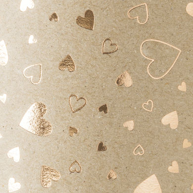 Крафт-картон для дизайна Сердца А4, 21х29,7 см, 220г/м², розовое золото, Heyda