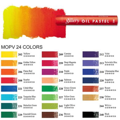 Пастель олійна м'яка 24 кольори, MOPV-24, MUNGYO