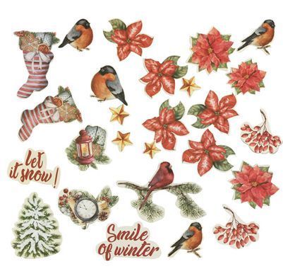 Набір для створення вітальних листівок Our warm Christmas №1, 12х15 см, 20х20 см, Fabrika Decoru