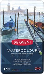 Набір акварельних олівців Watercolour, 12 штук, металева коробка, Derwent