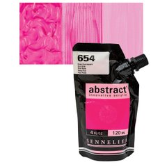 Краска акриловая Sennelier Abstract, Розовый флуоресцентный №654, 120 мл, дой-пак