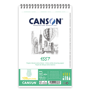 Альбом для эскизов на спирали 1557, 120 г/м2, 50 листов, белый цвет, Canson