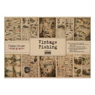 Набор односторонней крафт-бумаги для скрапбукинга Vintage Fishing, 42x29,7 см, 10 листов