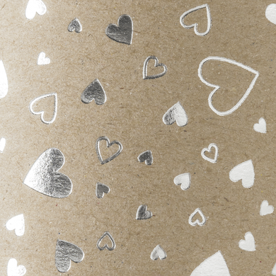 Крафт-картон для дизайна Сердца А4, 21х29,7 см, 220г/м², серебряный, Heyda
