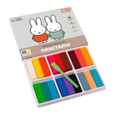 Пластилін Yes Miffy, 18 кольорів, 360 г