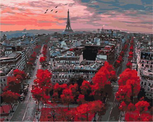 Картина по номерам Алые краски Парижа, 40x50 см, Brushme