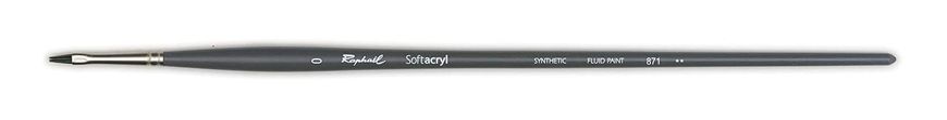 Кисть синтетика плоская Raphaël Softacryl 871, №0, длинная ручка