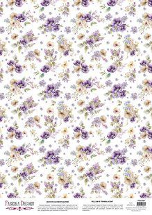 Веллум з малюнком Floral Sentiments Пурпурова симфонія, А3, 29,7х42 см, 90 г/м&sup2;, аркуш, Fabrika Decoru