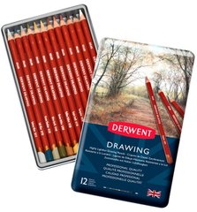 Набор карандашей для рисунка Drawing, металллическая коробка, 12 штук, Derwent