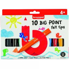 Набір дитячих фломастерів Big Point, 10 кольорів, товстий корпус Bruynzeel