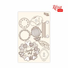 Чипборд для скрапбукинга Floral Poem №4, 12,8х20 см, картон, белый, ROSA TALENT