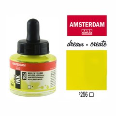 Туш акрилова AMSTERDAM INK (256) Дзеркальний жовтий, 30мл, Royal Talens