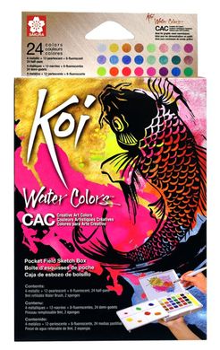 Набор акварели Koi Sketch Box Creative Art Colors, 24 цвета, Sakura