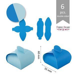 Набір картонних заготовок для пакування подарунків №006, Blue-light blue, 6х6х5,5 см, 6 штук, Fabrika Decoru