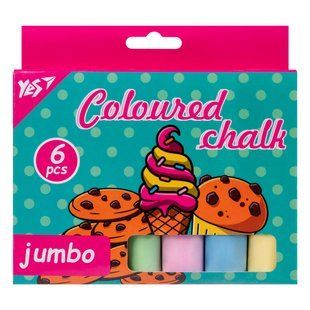 Крейда кольорова Sweet Cream JUMBO, кругла, 6 штук, Yes