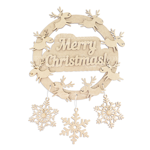 Заготовка для декорирования Рождественский венок Merry Christmas №215, 34х30 см, МДФ, Fabrika Decoru