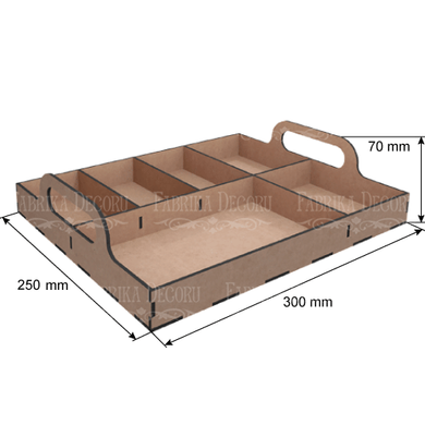 Мікс бокс-Піднос на 6 комірок, 7х25x30 см, МДФ, Fabrika Decoru