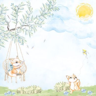 Набор бумаги для скрапбукинга Funny fox boy, 20x20 см, 200 г/м&sup2;, двусторонняя, 10 листов, Fabrika Decoru