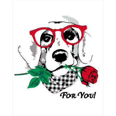 Картина за номерами Dog with a Rose, 35х45см, ROSA START