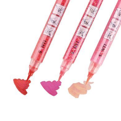 Набір маркерів акварельних SANTI Glitter Brush, відтінки червоного, 3 штуки