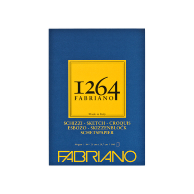 Альбом-склейка для рисунка и эскизов 1264 А4, 90 г/м2, 100 листов, слоновая кость, Fabriano