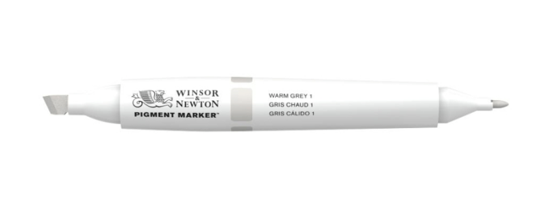 Маркер двосторонній, Pigment marker, (134) Сірий теплий 1, Winsor & Newton