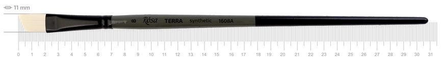 Пензель Terra 1608A, №8, cинтетика, кутовий, довга ручка, Rosa