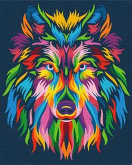 Картина по номерам Радужный волк, 40x50 см, Brushme