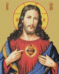 Алмазна мозаїка Серце Ісуса, 40x50 см, Brushme