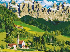 Картина за номерами Будиночок в Альпах, 30x40 см, Brushme