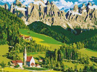 Картина по номерам Домик в Альпах, 30x40 см, Brushme