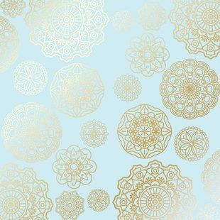 Папір з тисненням Golden Napkins Blue, 30,5x30,5 см, 200г/м&sup2;, фольгований, односторонній, аркуш, Fabrika Decoru