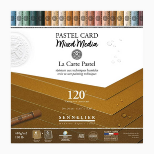 Блок пастельной бумаги Sennelier Pastel Card, 30x30 см, 12 листов, земляные оттенки