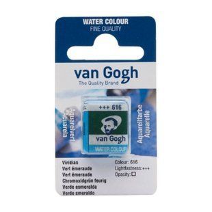 Краска акварельная Van Gogh (616), Виридиан, кювета, Royal Talens