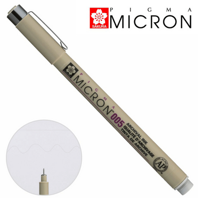 Лайнер PIGMA Micron (0.05), 0,2 мм, Серый светлый, Sakura