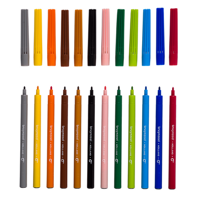 Набір дитячих фломастерів, 12 кольорів, Bruynzeel