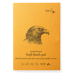 Альбом-склейка для рисунка Authentic Kraft А4, 21х29,7 см, 90 г/м2, коричневый, 60 листов, Smiltainis