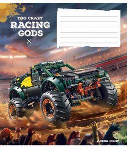 Тетрадь ученическая Racing gods А5, 18 листов в клетку, вододисперсионная обложка, Школярик