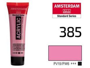 Краска акриловая AMSTERDAM, (385) Хинакридон розовый светлый, 20 мл, Royal Talens